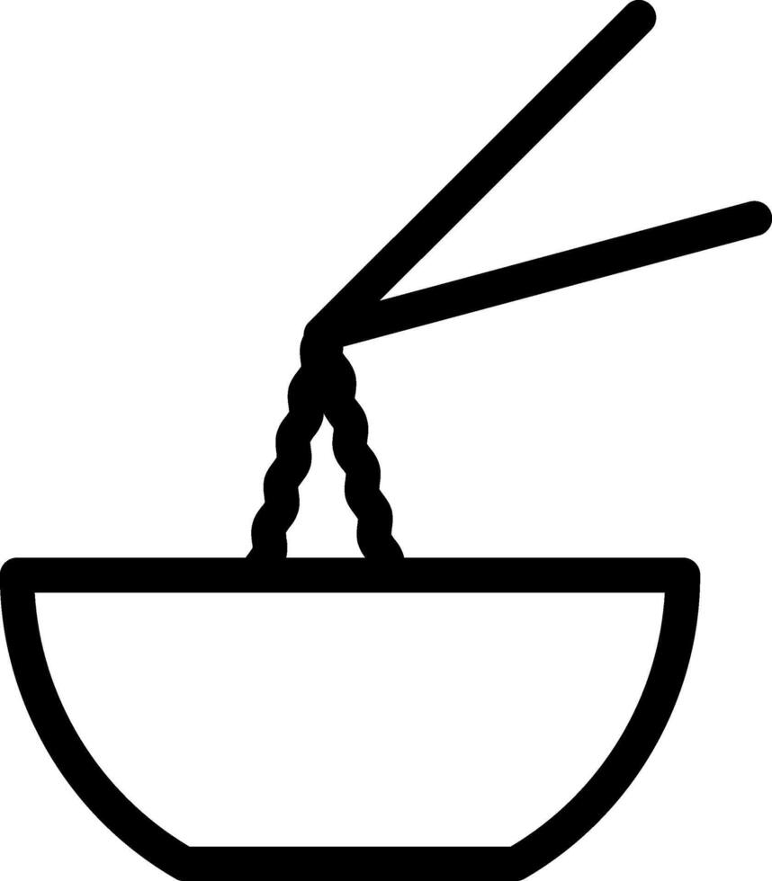 Noodles Line Icon vector