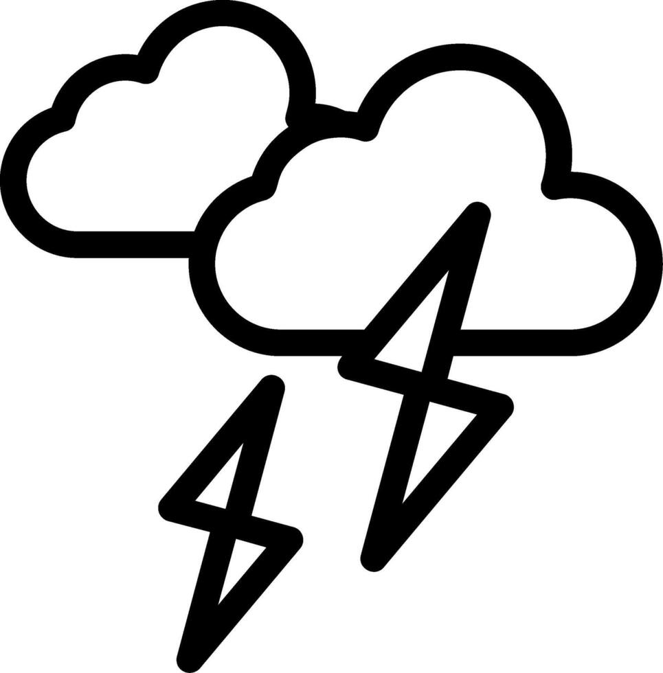 Thunder Storm Line Icon vector