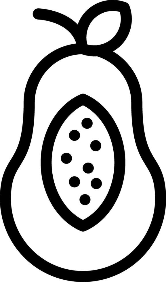 Papaya Line Icon vector
