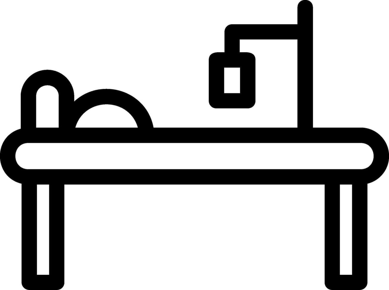 Hospital Bed Line Icon vector