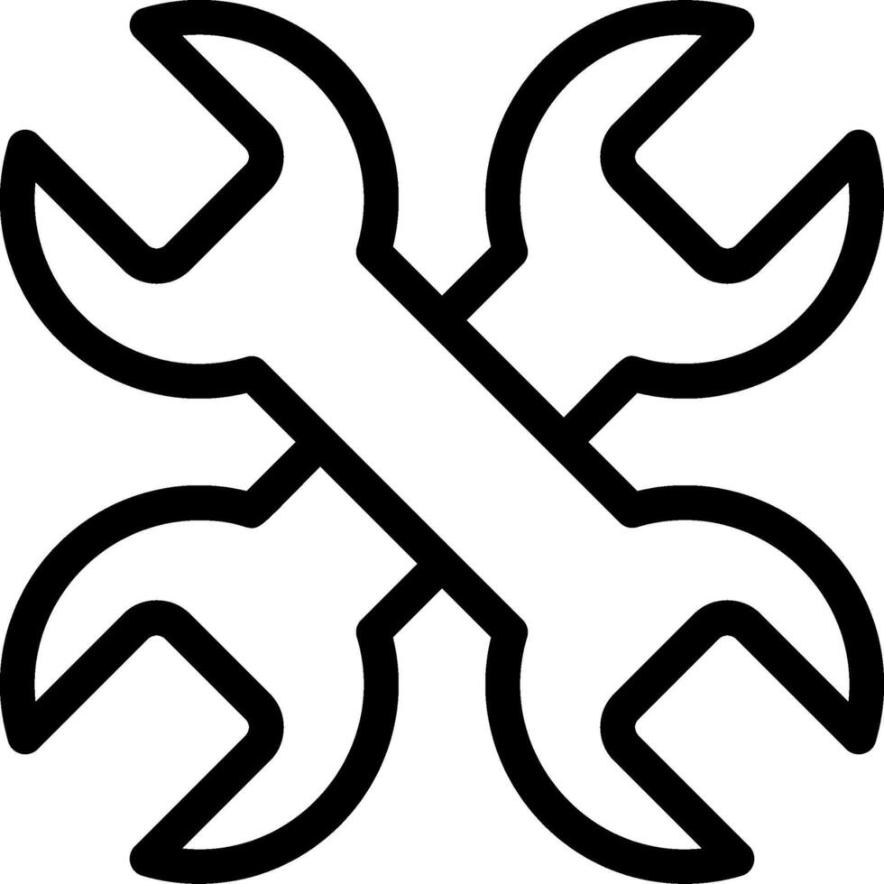 Wrench Line Icon vector