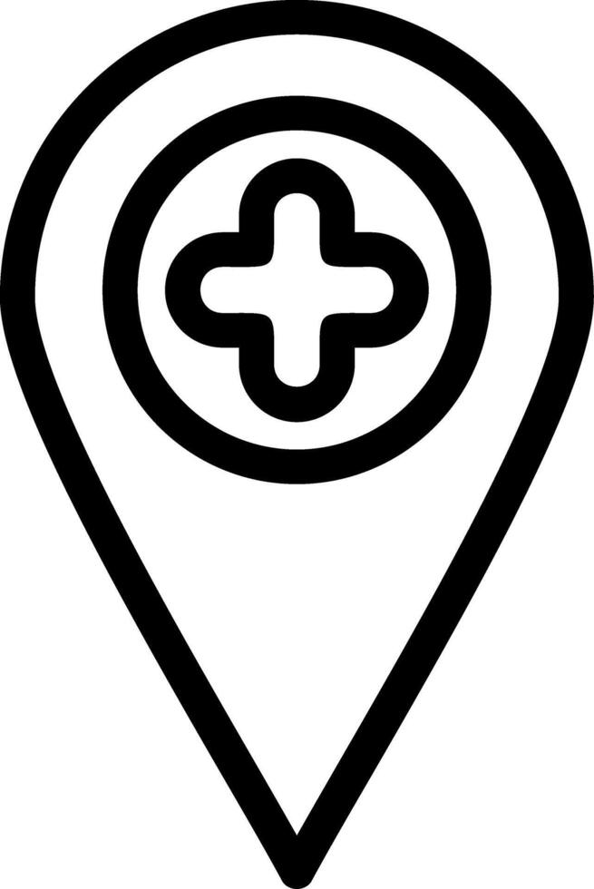 Hospital Location Line Icon vector