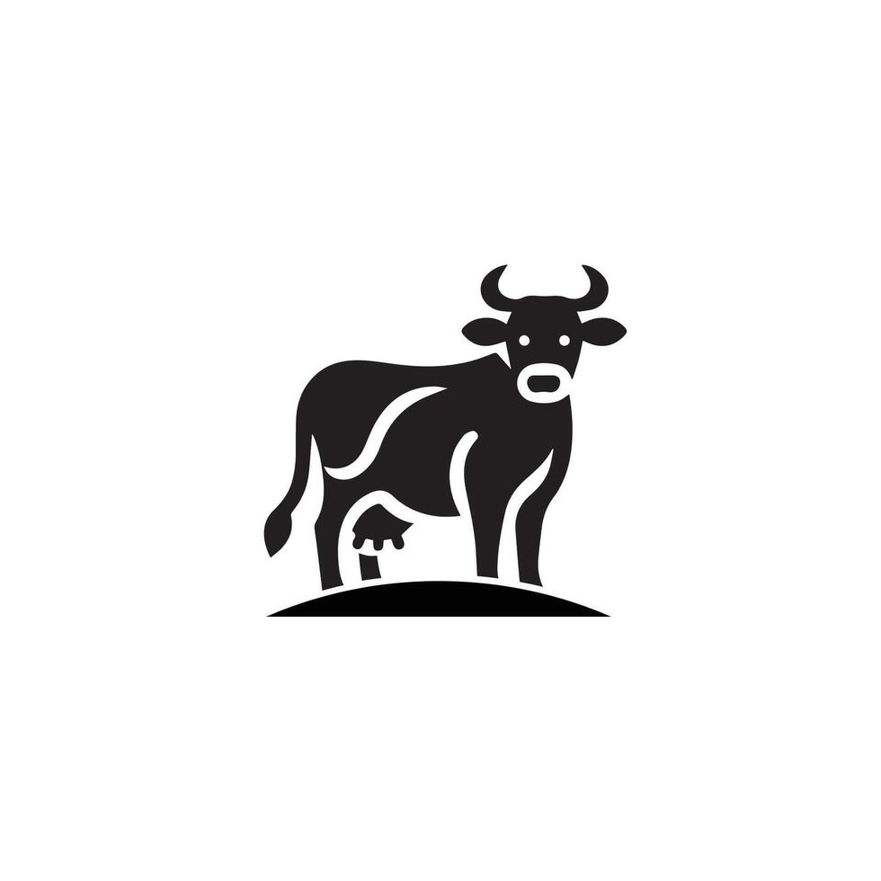 cow logo animal design symbol vector