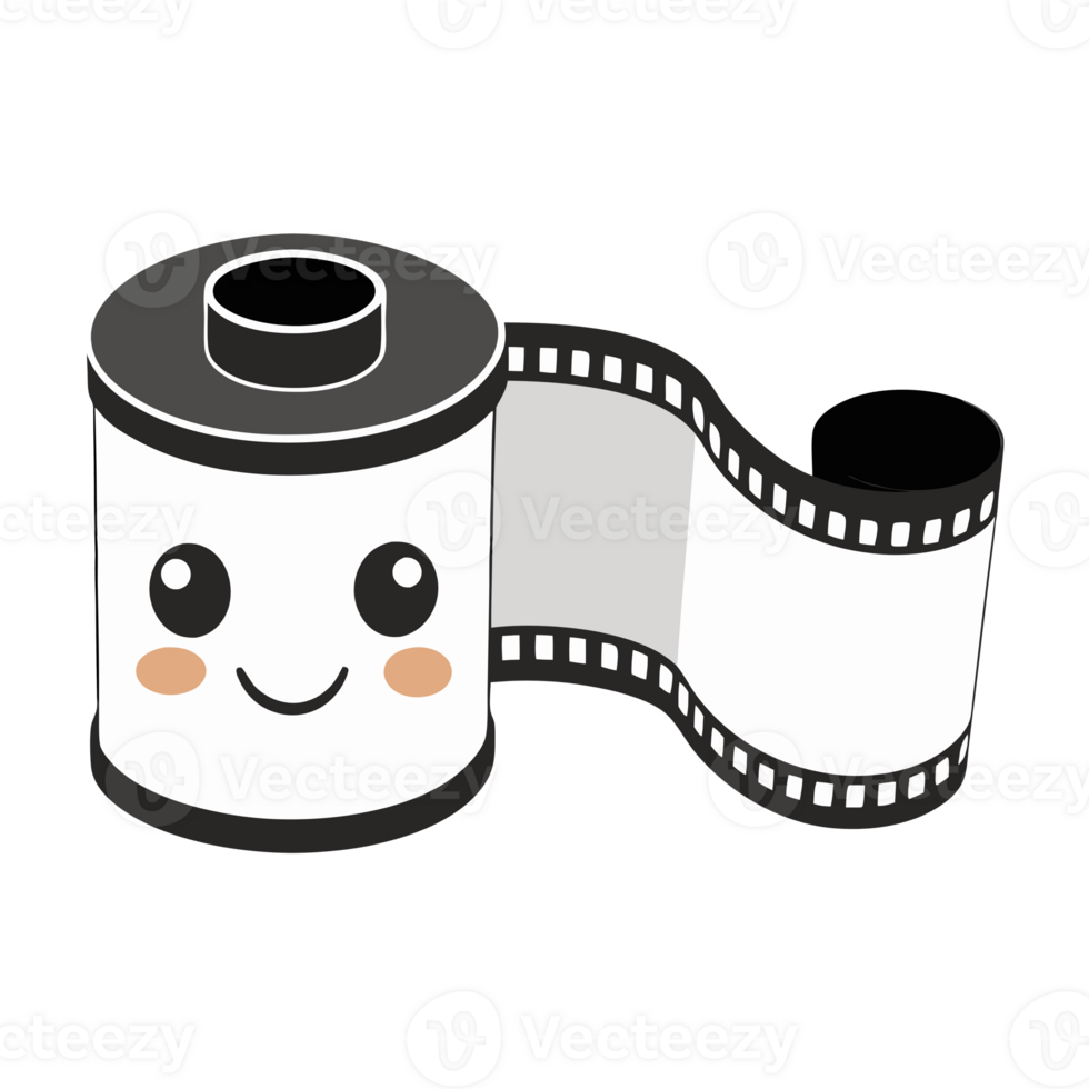 A film roll with a smiley face on it cutouts png
