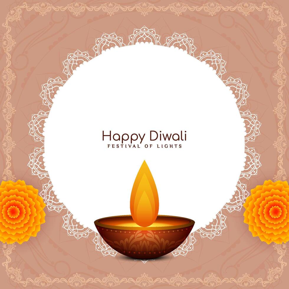Cultural Happy Diwali Indian festival elegant background design vector