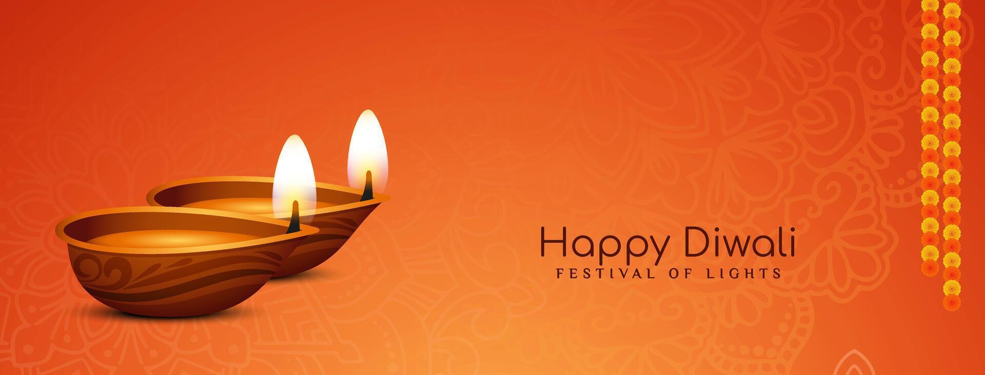 Artistic Happy Diwali Indian festival greeting banner design vector