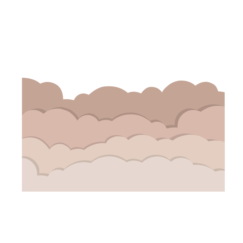 Abstract cloud with papercut style png