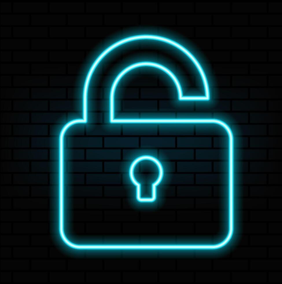 pen lock neon icon. Elements of web set. Simple icon for websites, web design, mobile app, info.. vector
