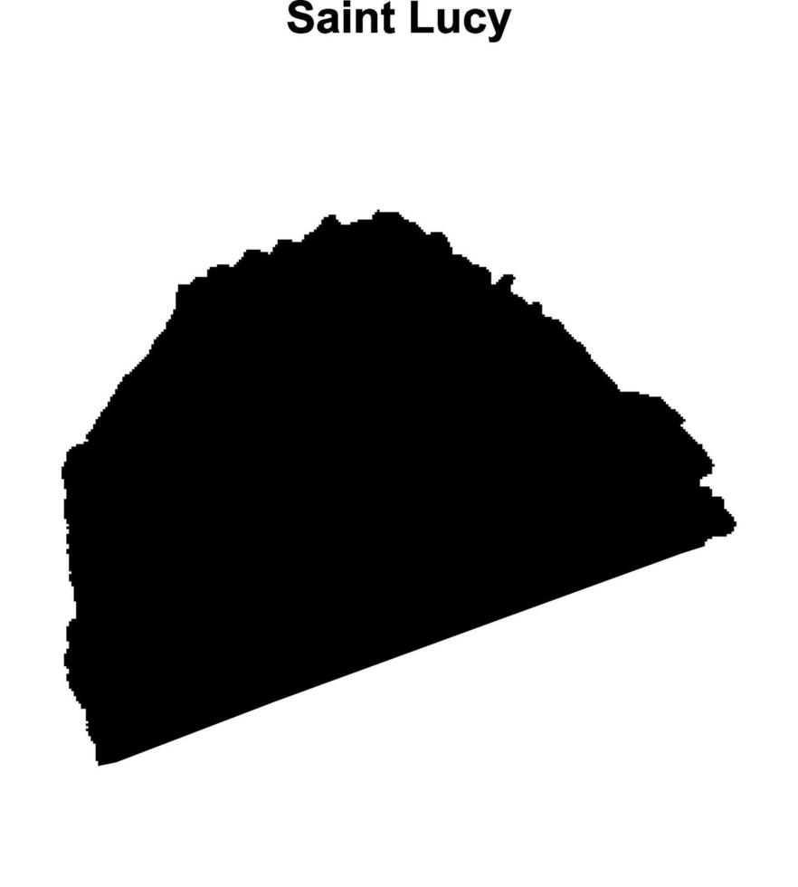 Saint Lucy parish blank outline map vector