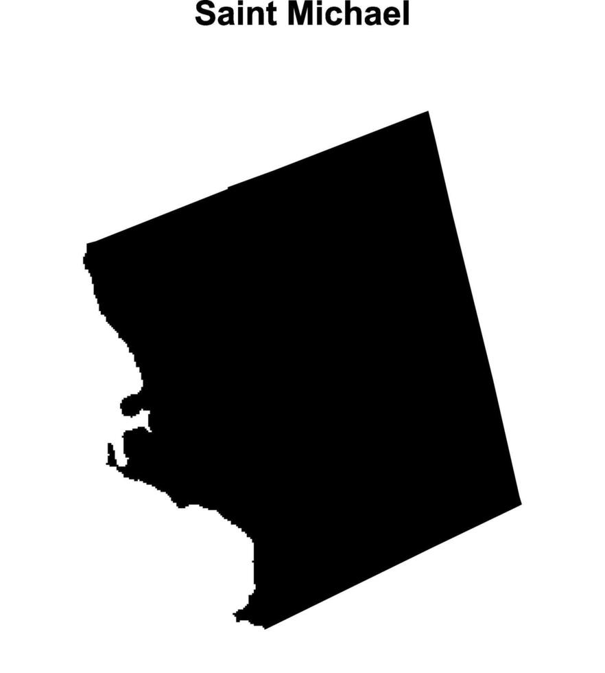 Saint Michael parish blank outline map vector