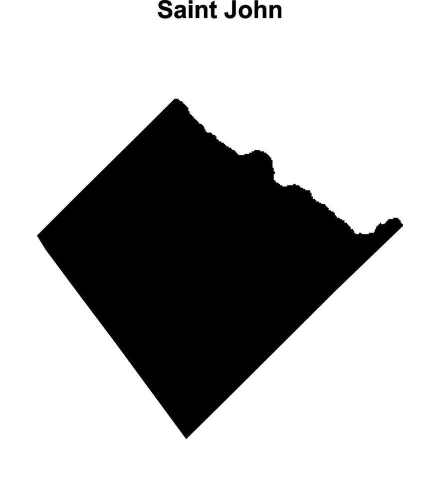 Saint John parish blank outline map vector
