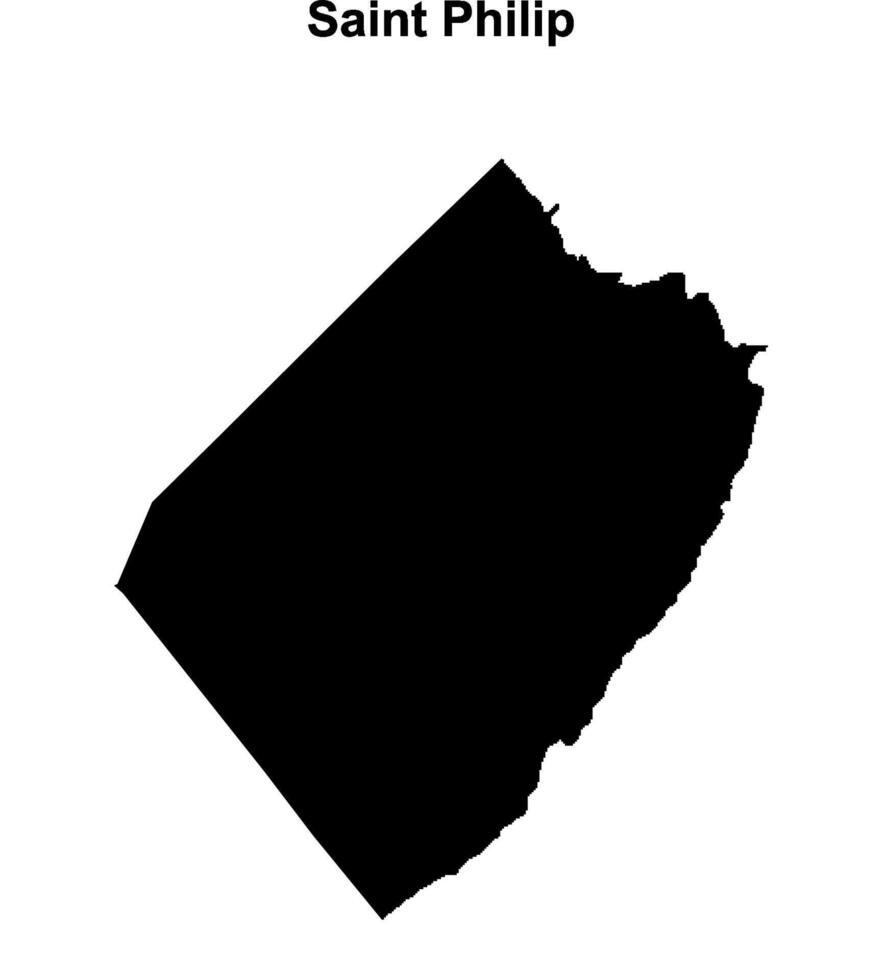 Saint Philip parish blank outline map vector