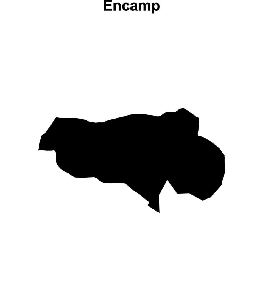 Encamp parish blank outline map vector