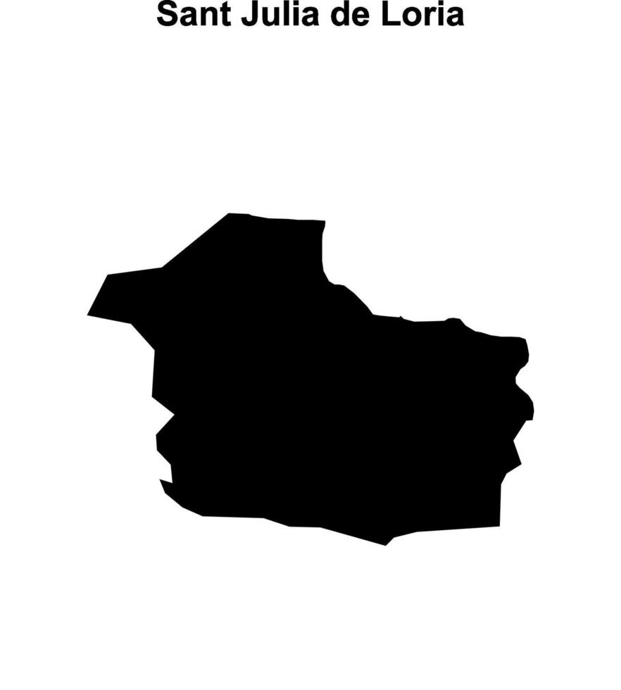 Sant Julia de Loria parish blank outline map vector