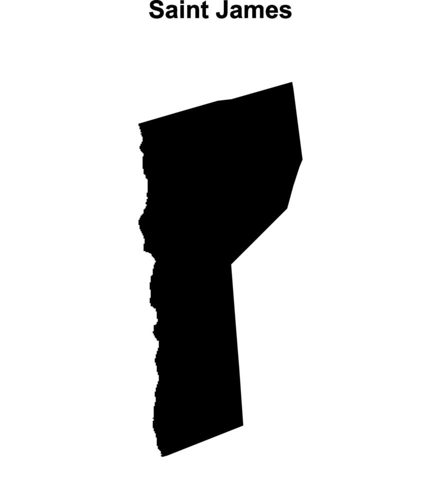 Saint James parish blank outline map vector