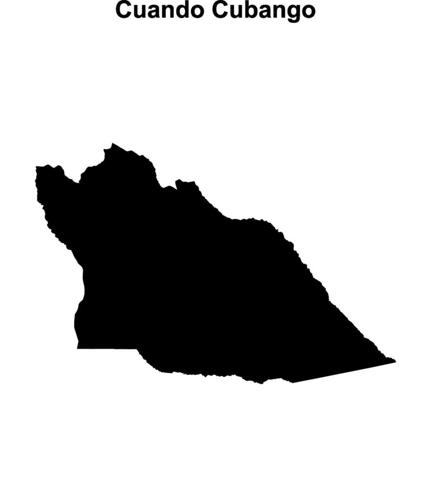 Cuando Cubango province blank outline map vector