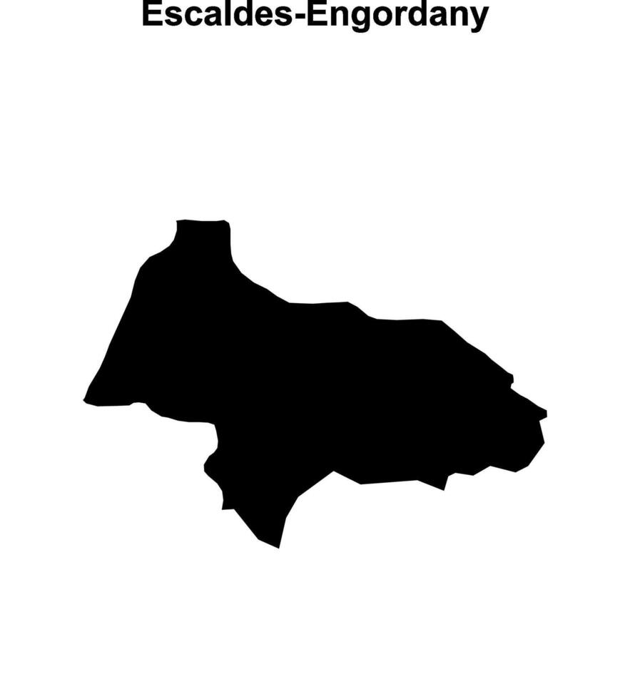 Escaldes-Engordany parish blank outline map vector