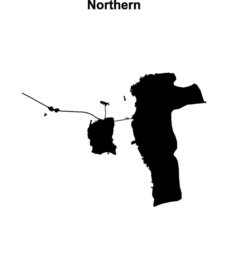 Northern governorate blank outline map vector