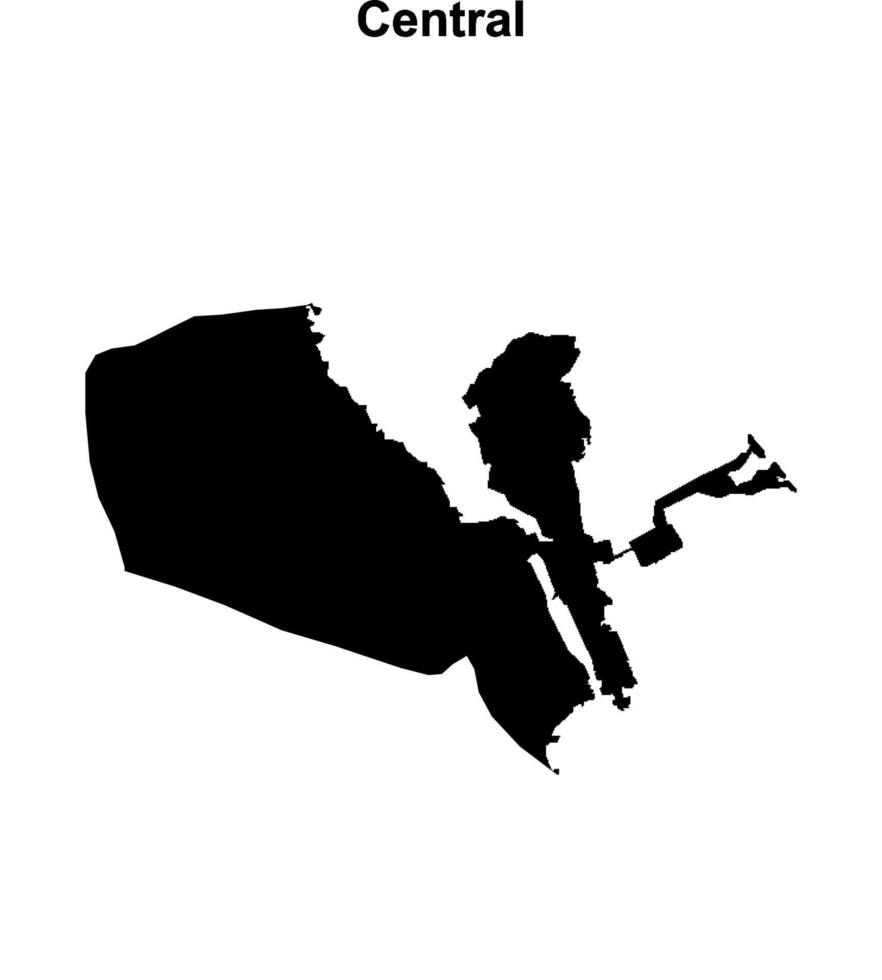 Central governorate blank outline map vector