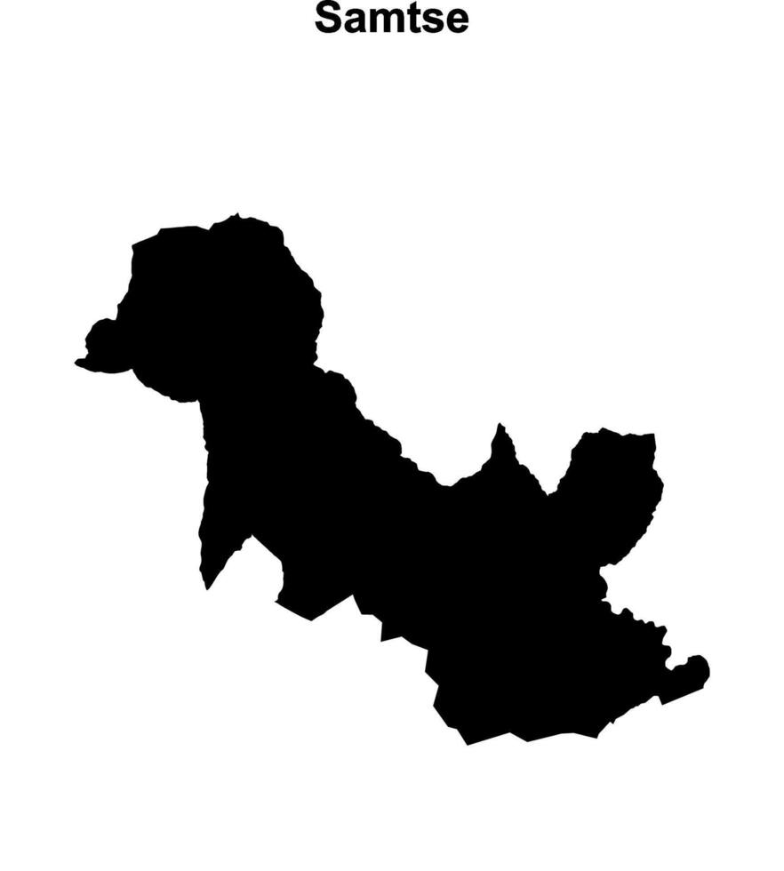 Samtse district blank outline map vector