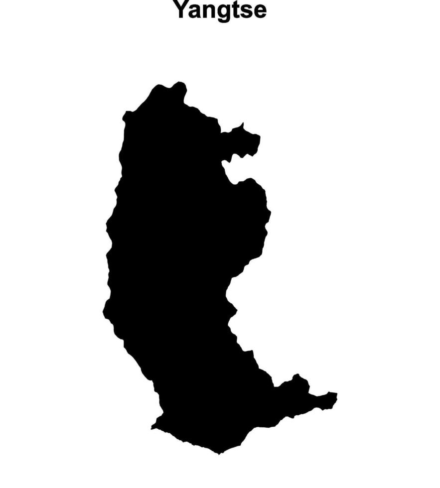 Yangtse district blank outline map vector