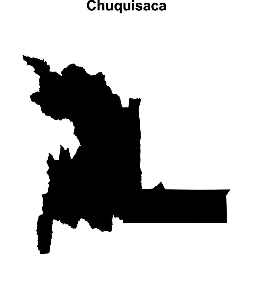 Chuquisaca department blank outline map vector