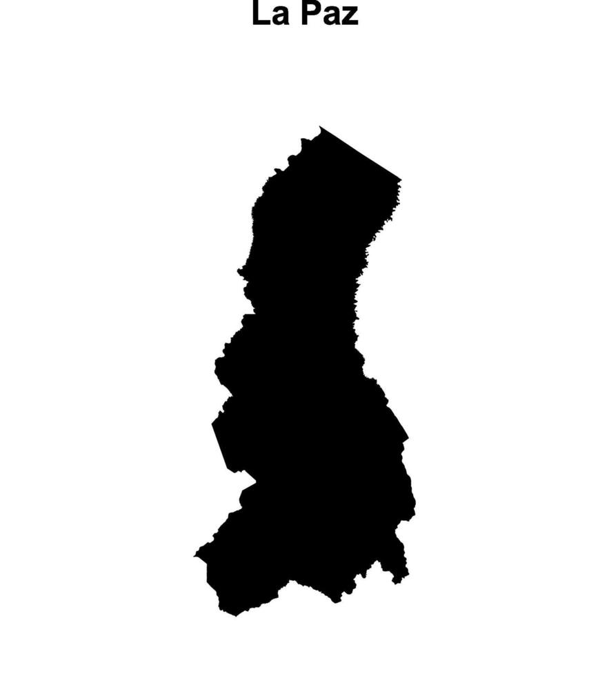 La Paz department blank outline map vector