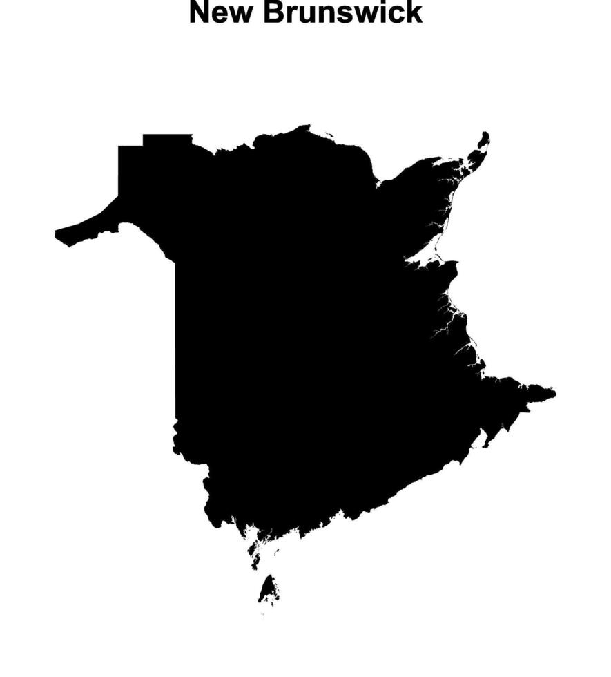 New Brunswick blank outline map vector