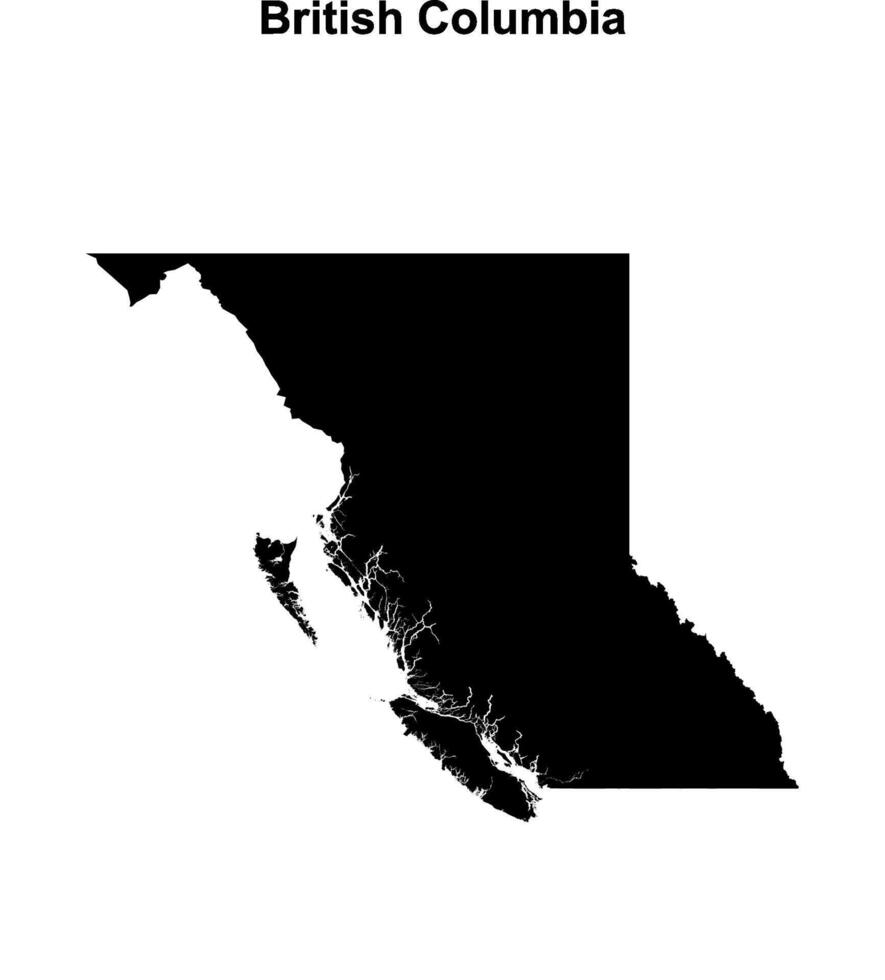 British Columbia blank outline map vector