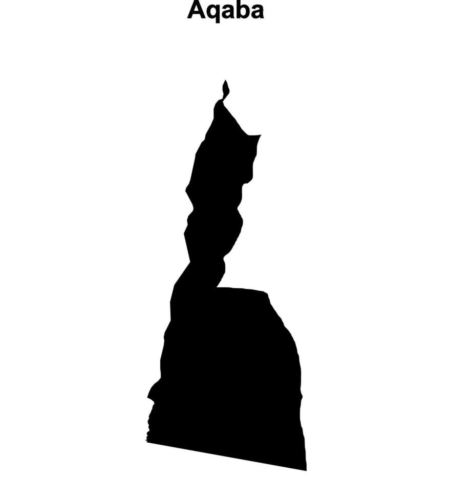 Aqaba governorate blank outline map vector