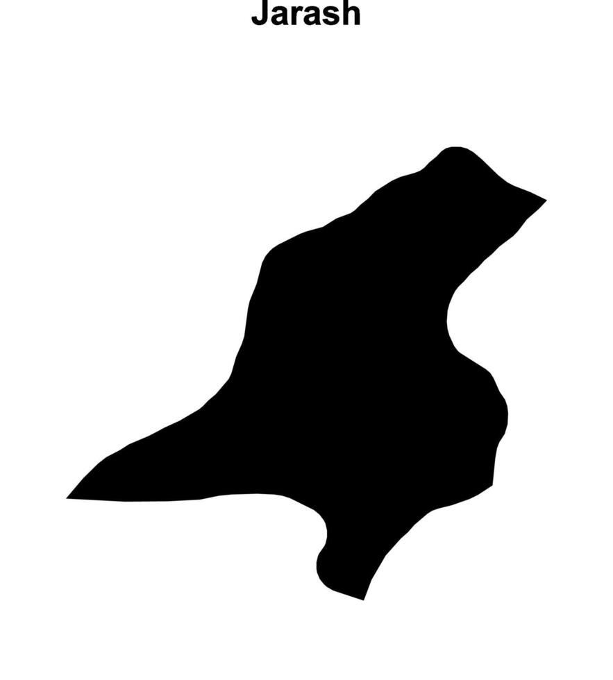 Jarash governorate blank outline map vector