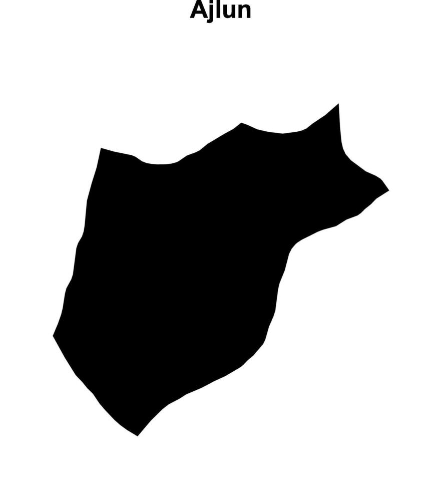 Ajlun governorate blank outline map vector