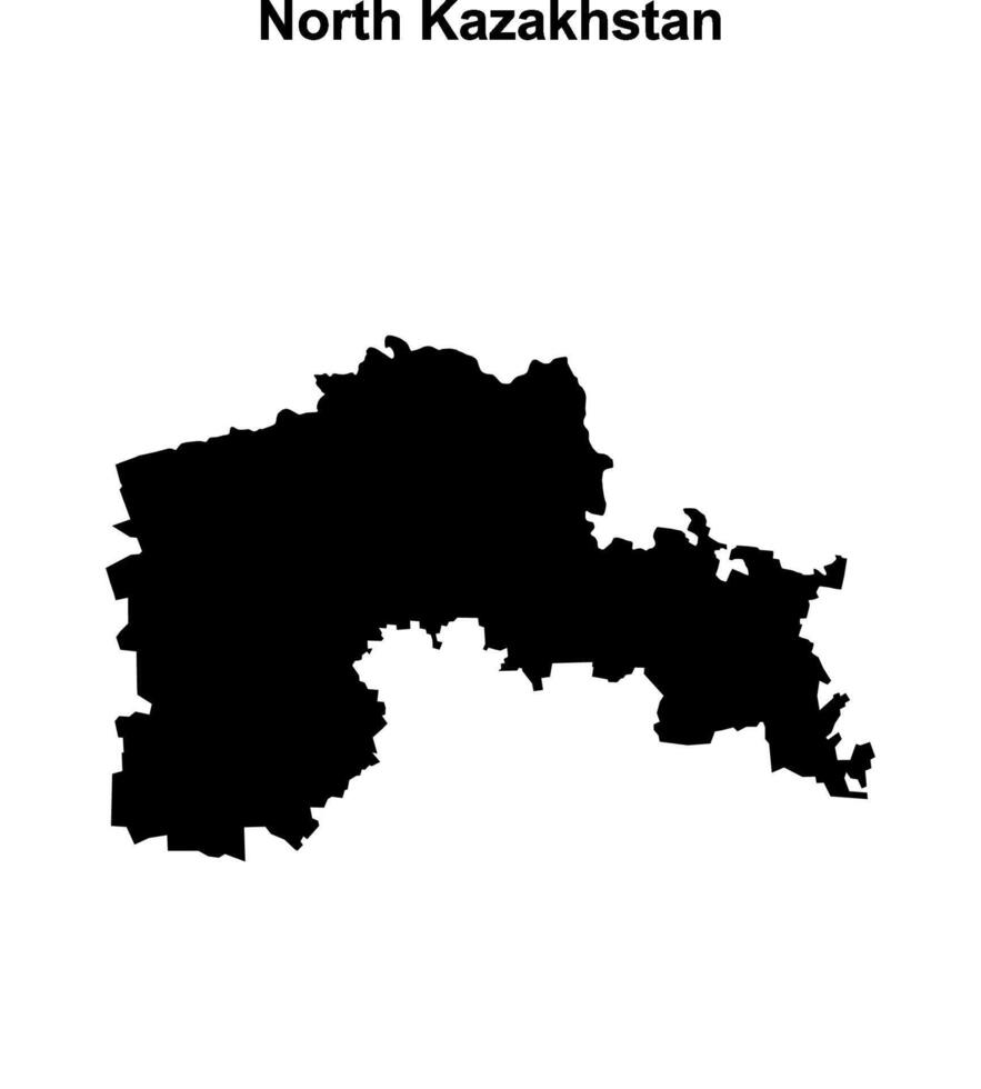 North Kazakhstan region blank outline map vector