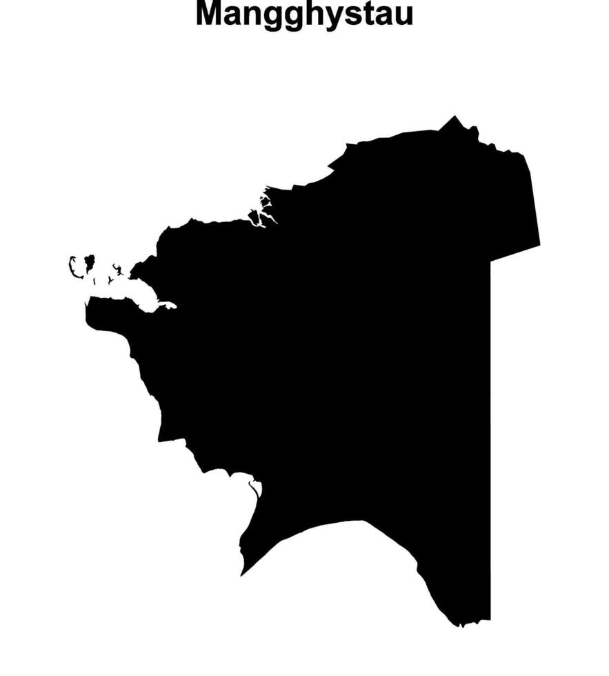 Mangghystau region blank outline map vector