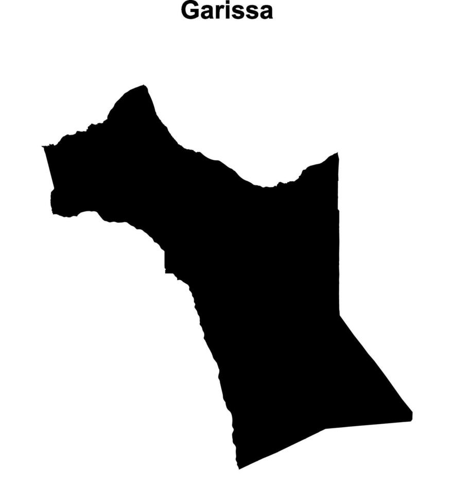 Garissa county blank outline map vector