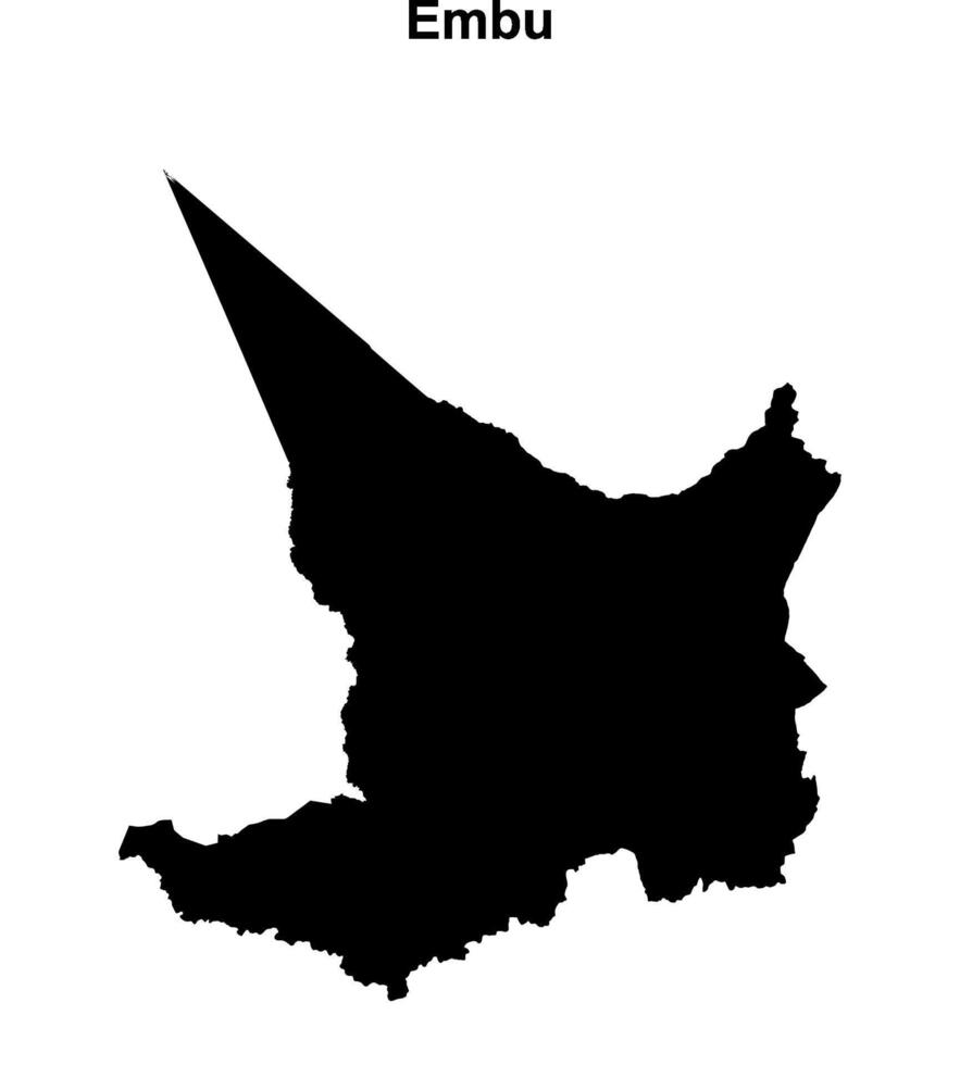Embu county blank outline map vector