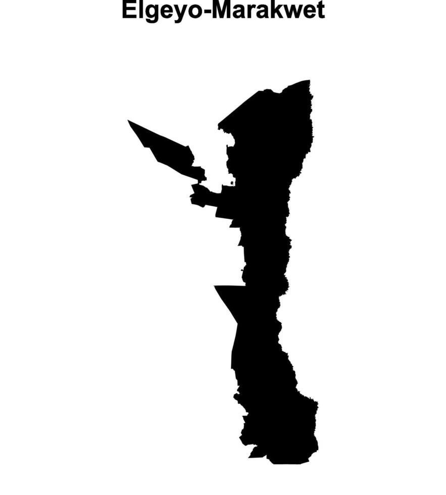 Elgeyo-Marakwet county blank outline map vector