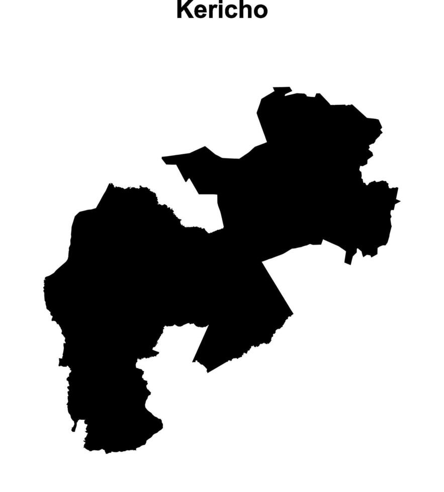 Kericho county blank outline map vector