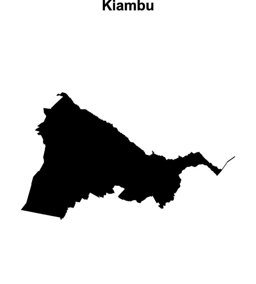 Kiambu county blank outline map vector