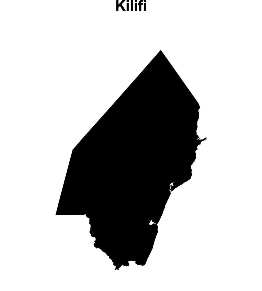 Kilifi county blank outline map vector