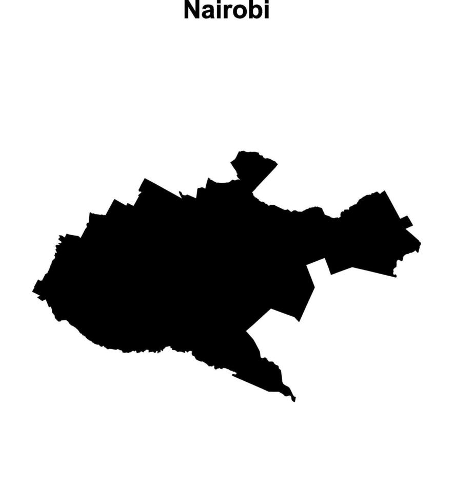Nairobi county blank outline map vector