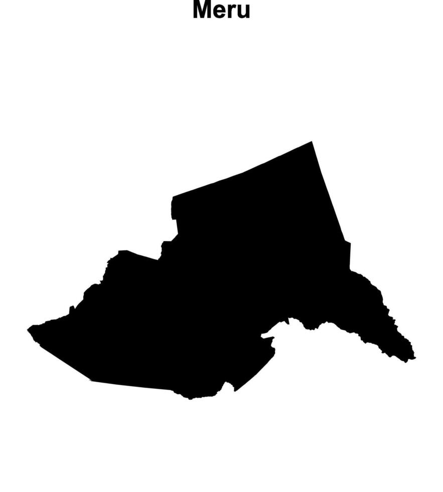 Meru county blank outline map vector
