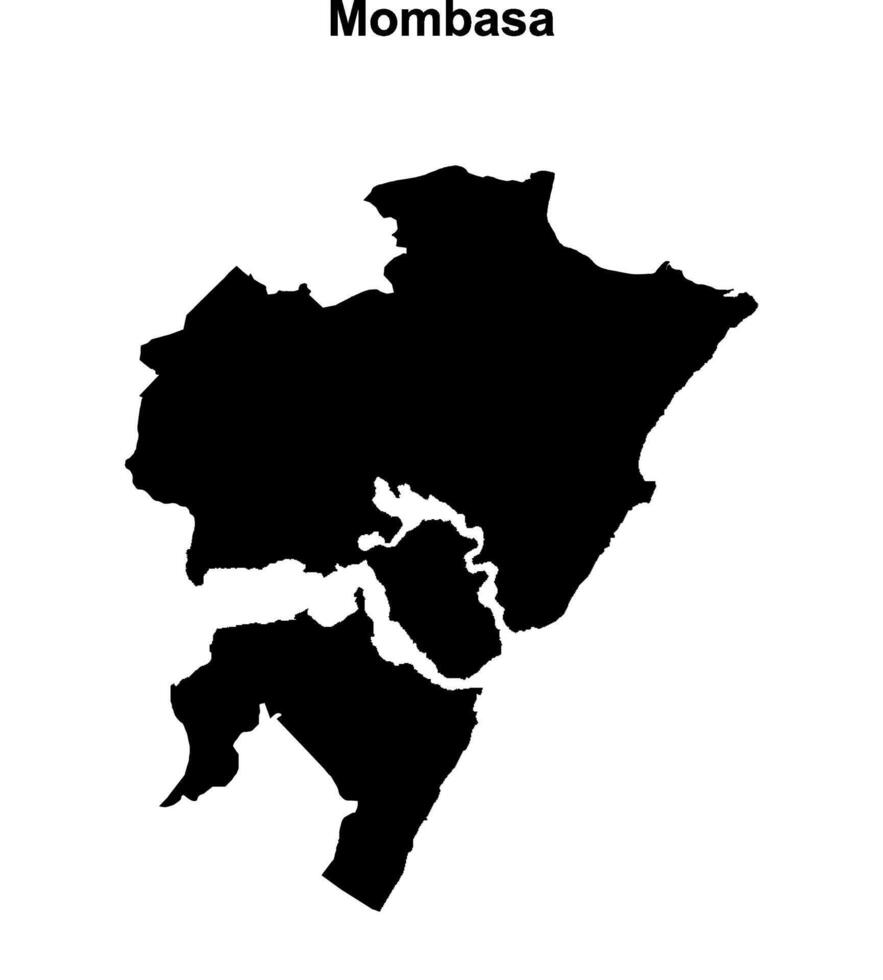 Mombasa county blank outline map vector