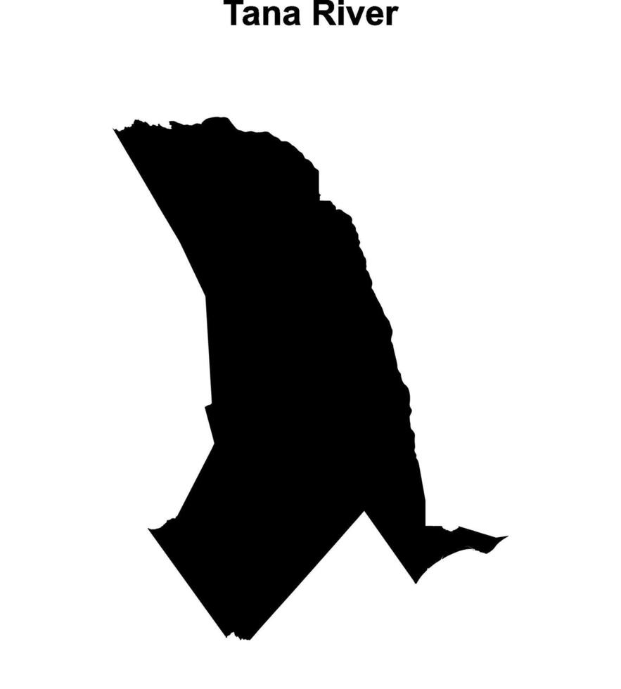 Tana River county blank outline map vector