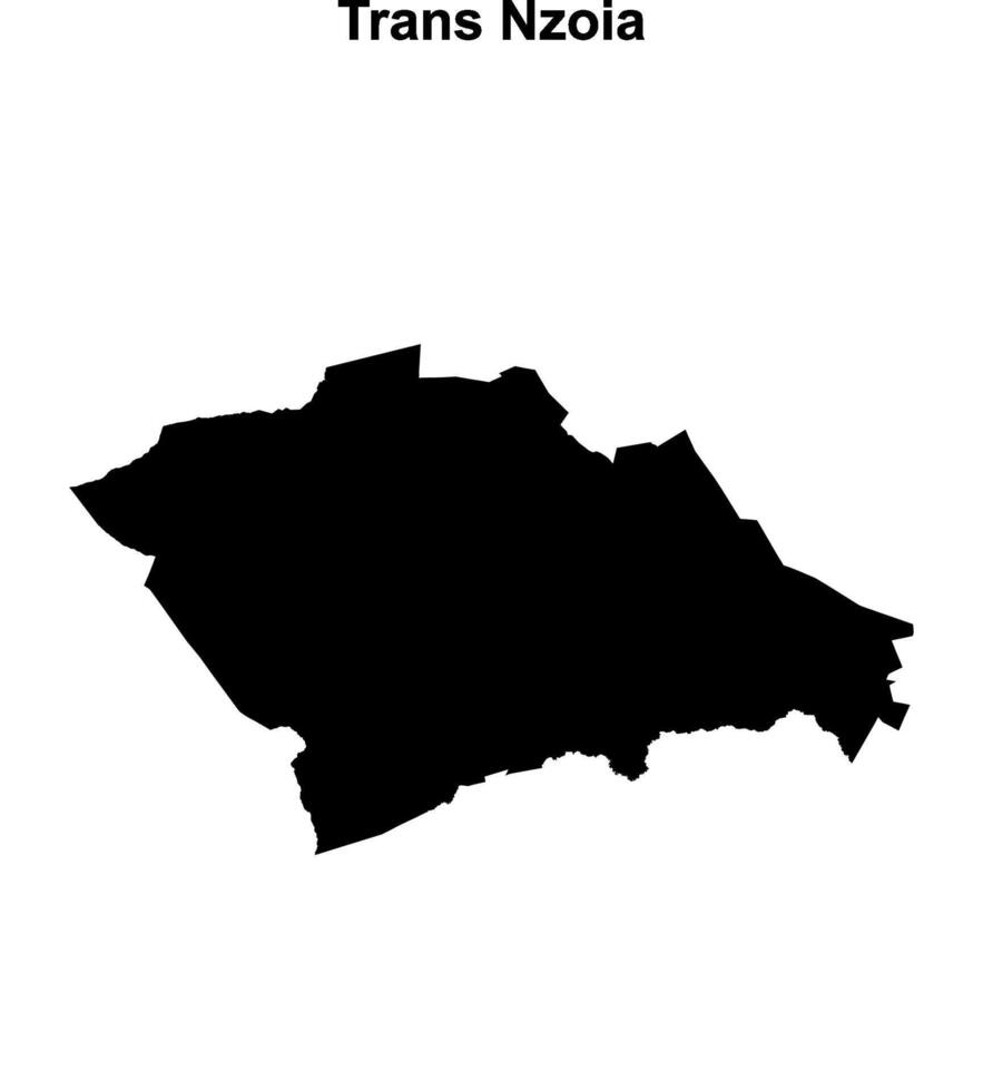 Trans Nzoia county blank outline map vector