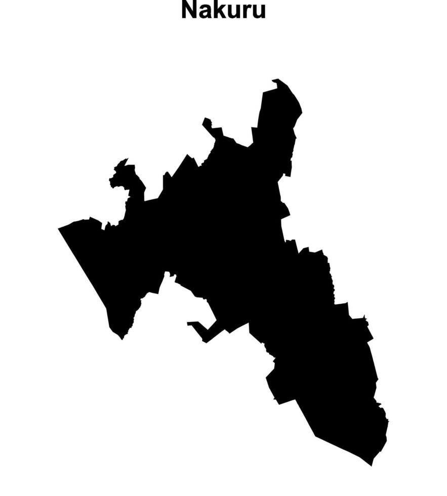 Nakuru county blank outline map vector