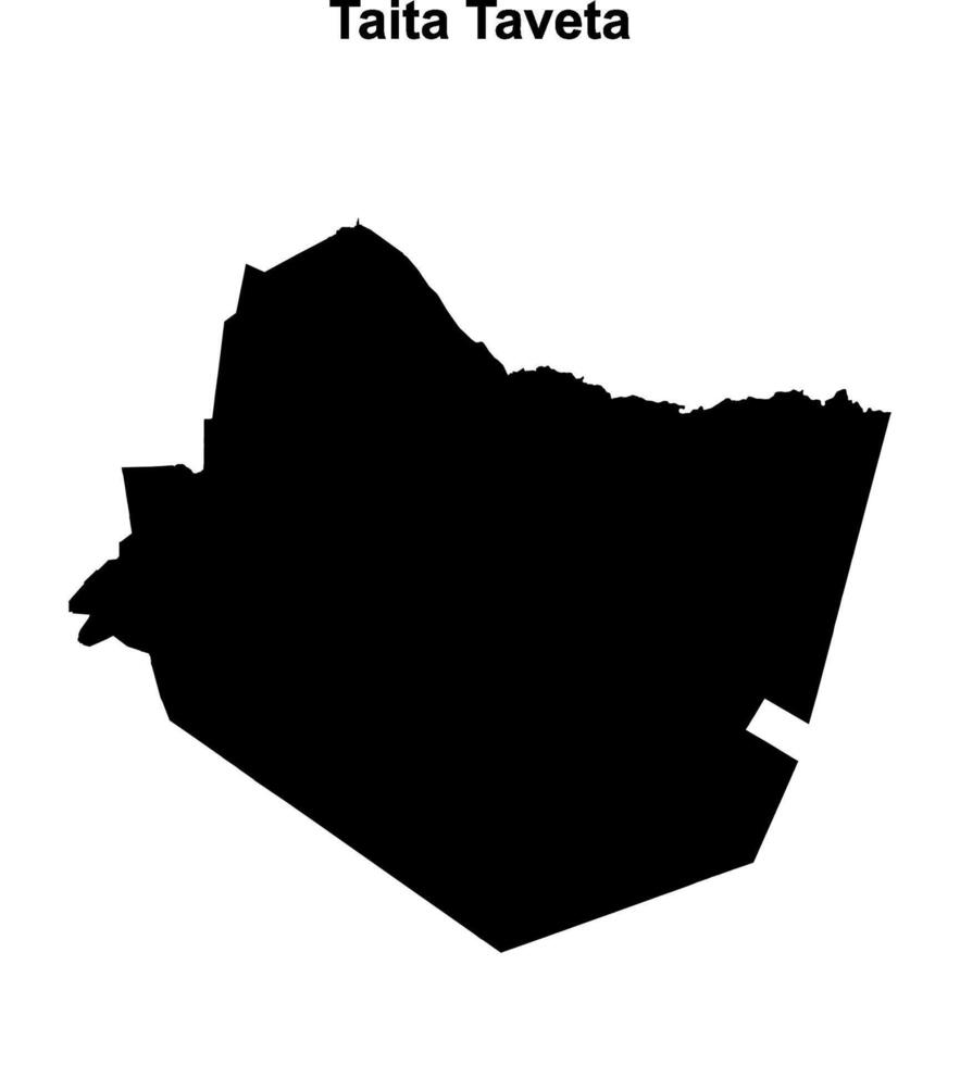 Taita Taveta county blank outline map vector