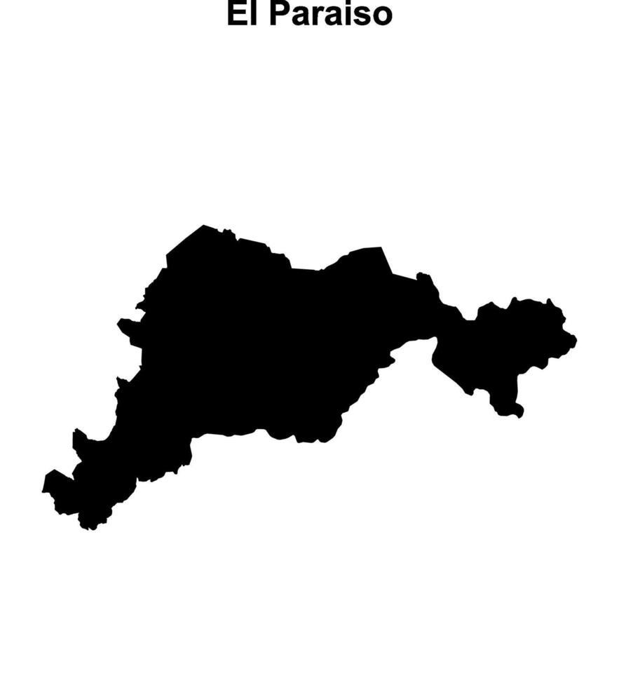 El Paraiso department blank outline map vector