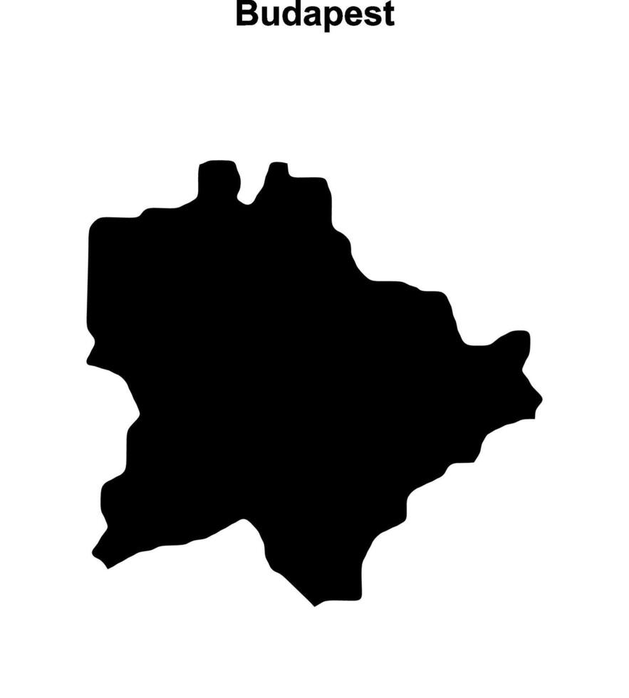 Budapest county blank outline map vector