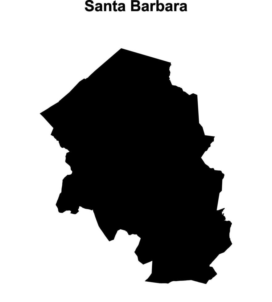 Santa Barbara department blank outline map vector